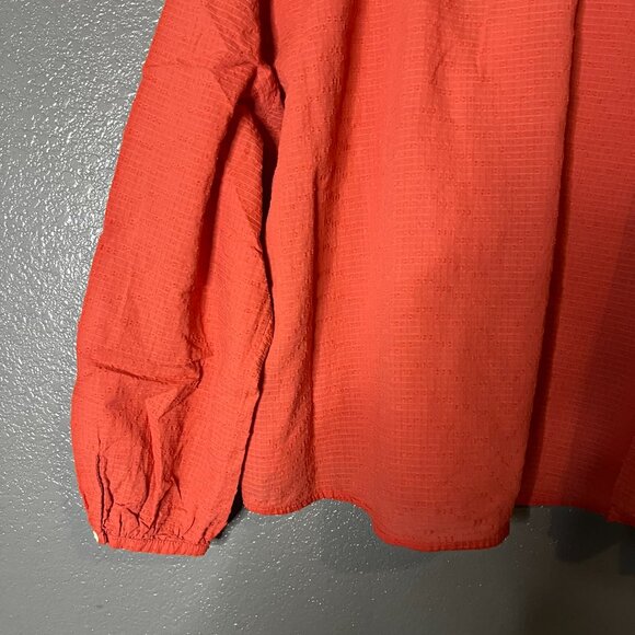 Universal Thread Rust Textured Peasant Blouse M Button Front - Picture 2 of 9